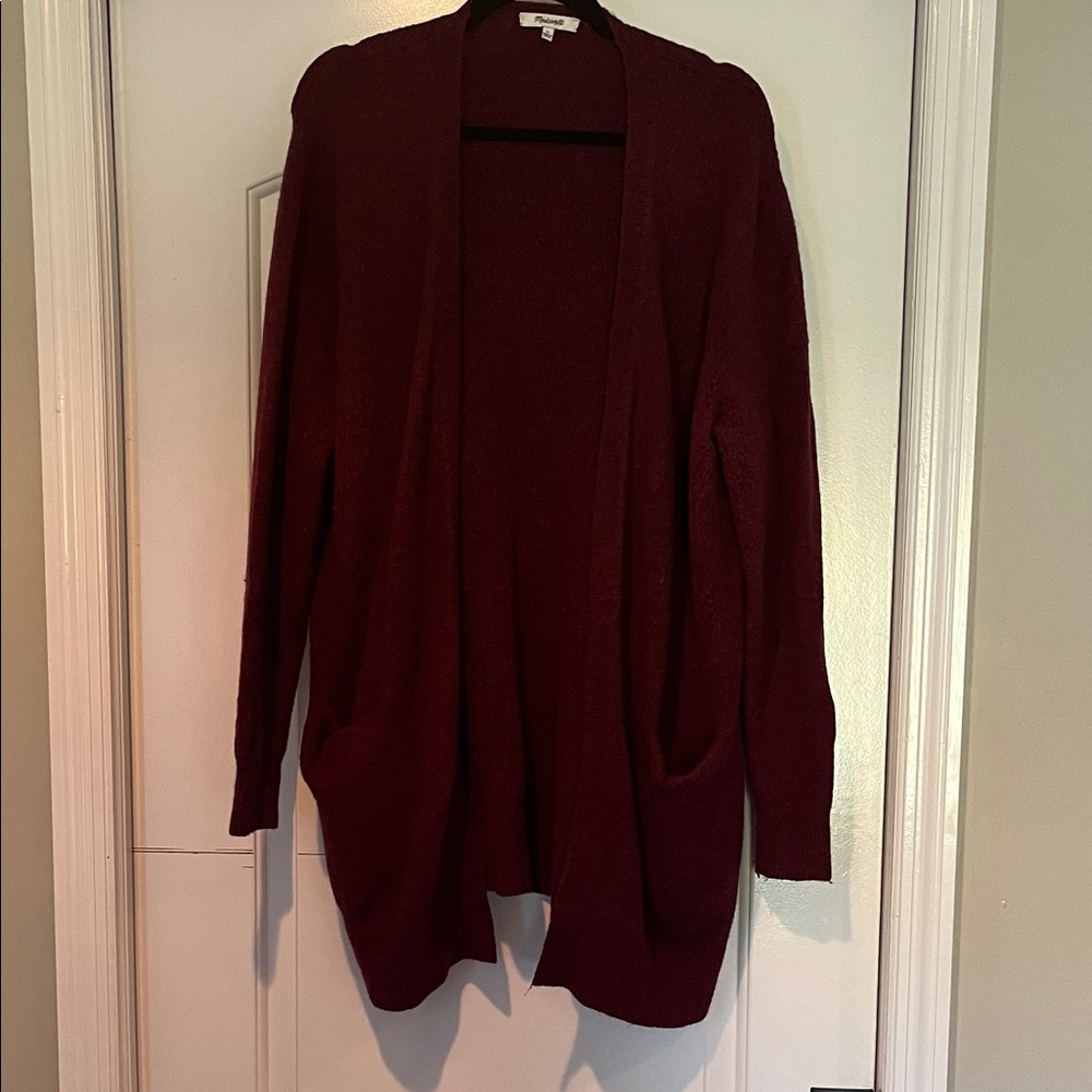 Madewell Burgundy Long Cardigan Sweater